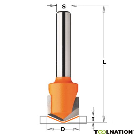 CMT V-Nut-Fräser 135° für Alucobond-Schaft 8 mm - 2