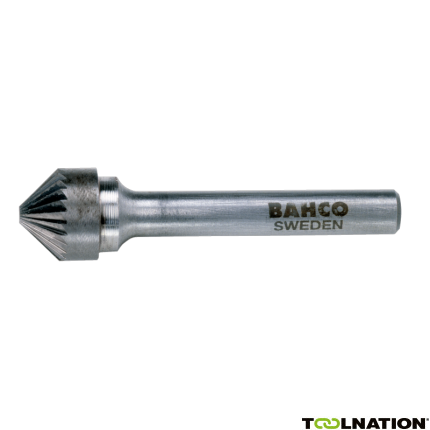 Bahco K1612F08 16 mm x 12 mm Rotorfräser aus Hartmetall für Metall, Spitzkegelform 90°, fein 39 TPI 8 mm - 1
