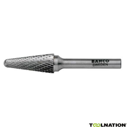 Bahco L1020F06 10 mm x 20 mm Rotorfräser aus Hartmetall für Metall, Rundkegelform, fein 32 TPI 6 mm - 1