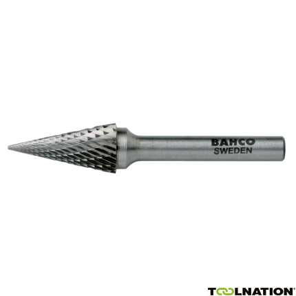 Bahco M0618M06 6 mm x 18 mm Rotorfräser aus Hartmetall für Metall, Spitzkegelform, Mittel 16 TPI 6 mm - 1