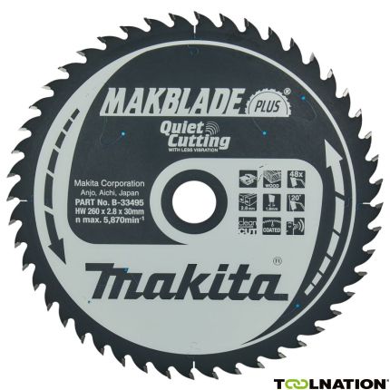 Makita B-33495 Makblade-Plus 260x30x2,8 48T 20g - 1