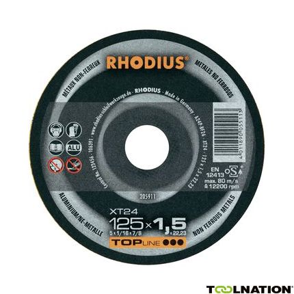 Rhodius 205911 XT24 Trennscheibe dünn Aluminium 125 x 1.5 x 22,23 mm - 1