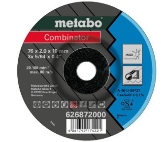 Metabo Zubehör 626872000 3 Combinator Schleifscheibe 76 x 10 mm INOX