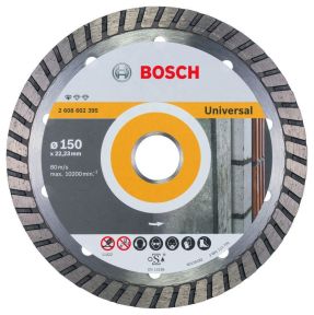 Bosch Blau Zubehör 2608602395 Diamanttrennscheibe Standard for Universal Turbo 150 x 22,23 x 2,5 x 10 mm