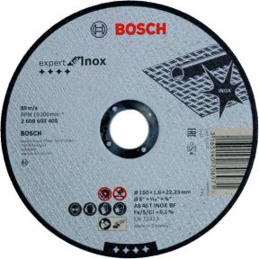 Bosch Blau Zubehör 2608603405 Trennscheibe gerade Expert for Inox AS 46 T INOX BF, 150 mm, 1,6 mm