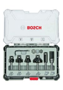 Bosch Blau Zubehör 2607017469 6-teiliges Rand- und Kantenfräser-Set, 8-mm-Schaft 6-piece Trim and Edging Router Bit Set.