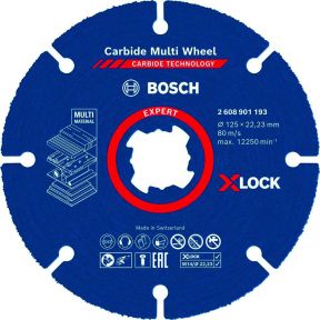 Bosch Blau Zubehör 2608901193 Expert Carbide Multi Wheel X-LOCK Trennscheibe, 125 mm, 22,23 mm