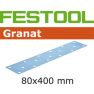 Festool Accessoires 497162 Schuurstroken Korrel 180 Granat 50 stuks STF 80x400 P180 GR/50 - 1