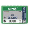 SPAX 1081010350203 Universalschraube 3,5 x 20 mm, Vollgewinde, Senkkopf, Phillips Z2 - 200 Stück - 1