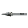 Bahco M1022M06X 10 mm x 20 mm Rotorfräser aus Hartmetall für Metall, Spitzkegelform, mittlerer X-Schnitt 21/11 TPI 6 mm - 1