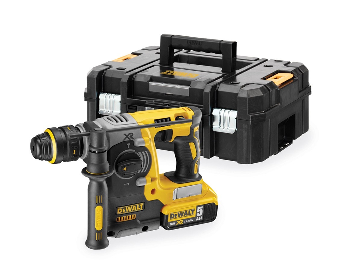 DEWALT DCH274P2T-QW Akku-Kombihammer mit Schnellwechsel-Bohrfutter 18 Volt 5.0 Ah