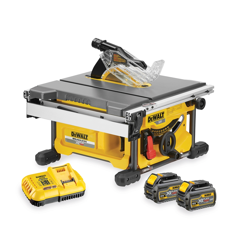 DEWALT DCS7485T2-QW Akku-Tischkreissäge XR FlexVolt 54 Volt 6.0 Ah Li-Ion 210 mm