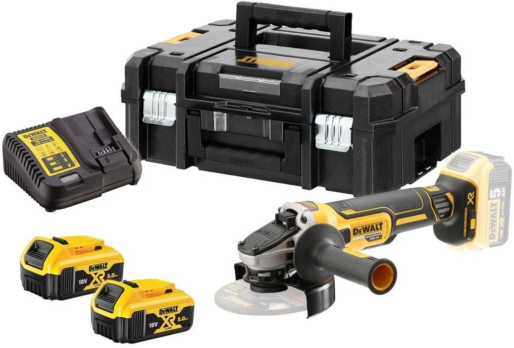 DeWalt DCG405P2-QW Akku-Winkelschleifer XR 125 mm 18V 5.0 Ah Li-Ion im TSTAK