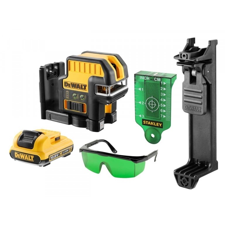 DEWALT DCE0825D1G-QW DCE0825D1G 5 Punkt-Kreuzlinienlaser Grün 10.8 Volt 2.0 AH Li-ion