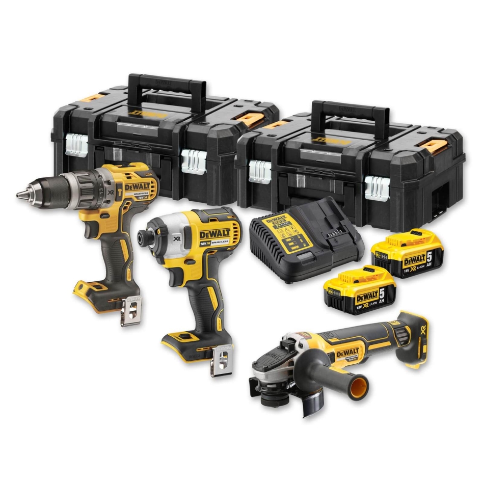 DeWalt DCK384P2T-QW DCK384P2T Akku Spezial Set 18 Volt 5.0 Li-ion 3 Maschinen in TSTAK