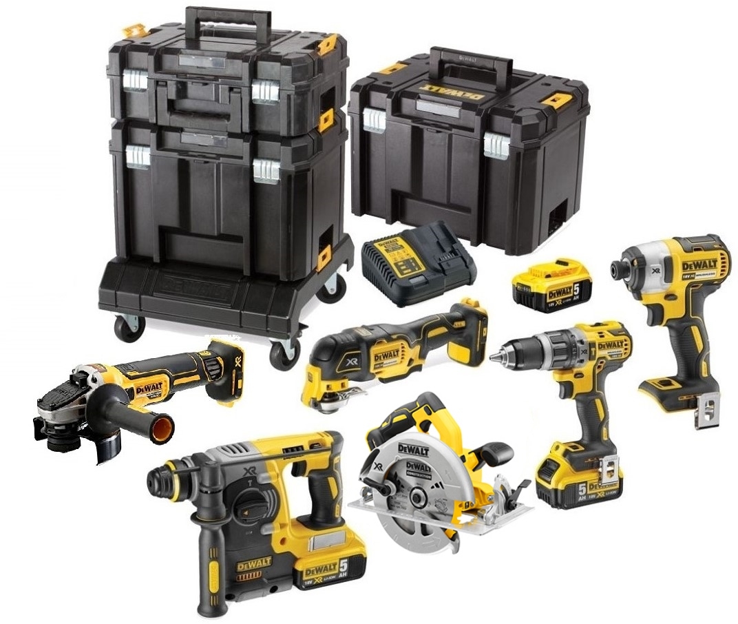 DeWALT DCK685P3T-QW 6-teiliges Combiset 18V 5.0Ah Li-Ion in TSTAK + Cart