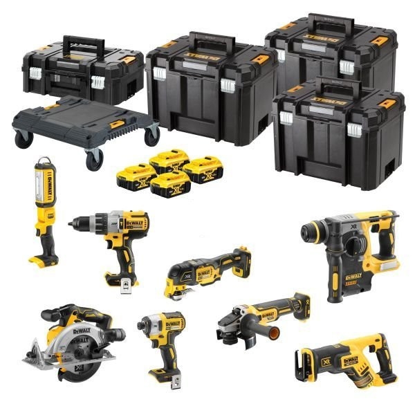 DeWALT DCK853P4T-QW 8-teiliges Combopack XR 18 Volt 5,0 Ah Li-Ion inkl. 4 Akkus im TSTAK Koffer