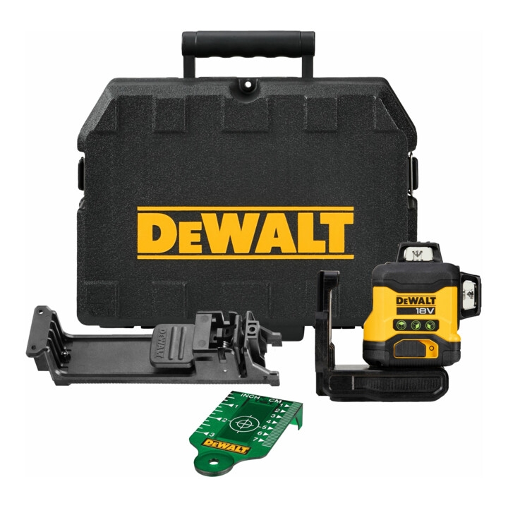 DEWALT DCLE34031N-XJ Selbstnivellierender Kreuzlinienlaser 3x360° grüner Strahl 18 Volt exkl. Batterien und Ladegerät