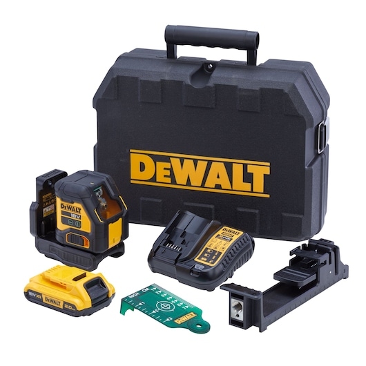 DEWALT DCLE34021D1-QW 18V Kreuzlinienlaser Kompakt, 1x2Ah - Grün