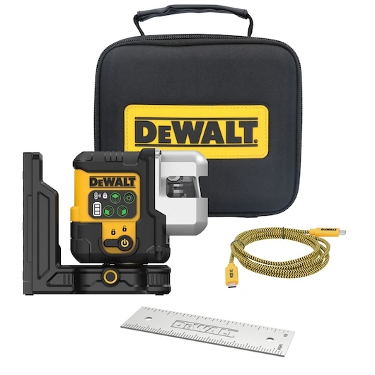 DEWALT DCLE14301GB-XJ Kreuzlinienlaser 3x180° grün mit USB-C Ladeanschluss