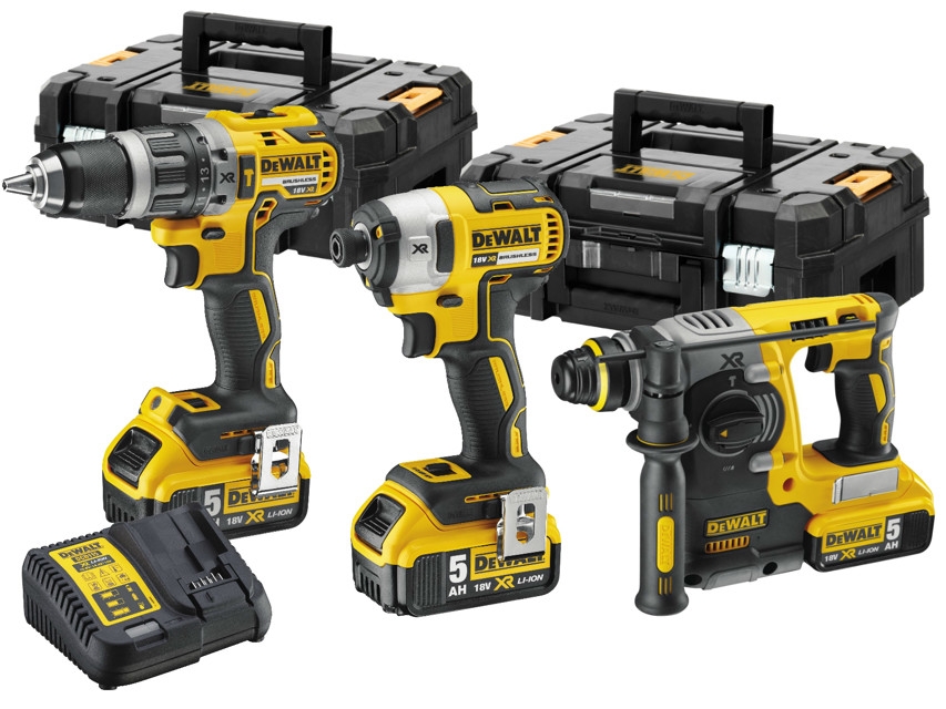 DeWalt DCK368P3T-QW DCK368P3T Akku Spezial Set 18 Volt 5.0 Li-ion 3 Maschinen in TSTAK Koffer