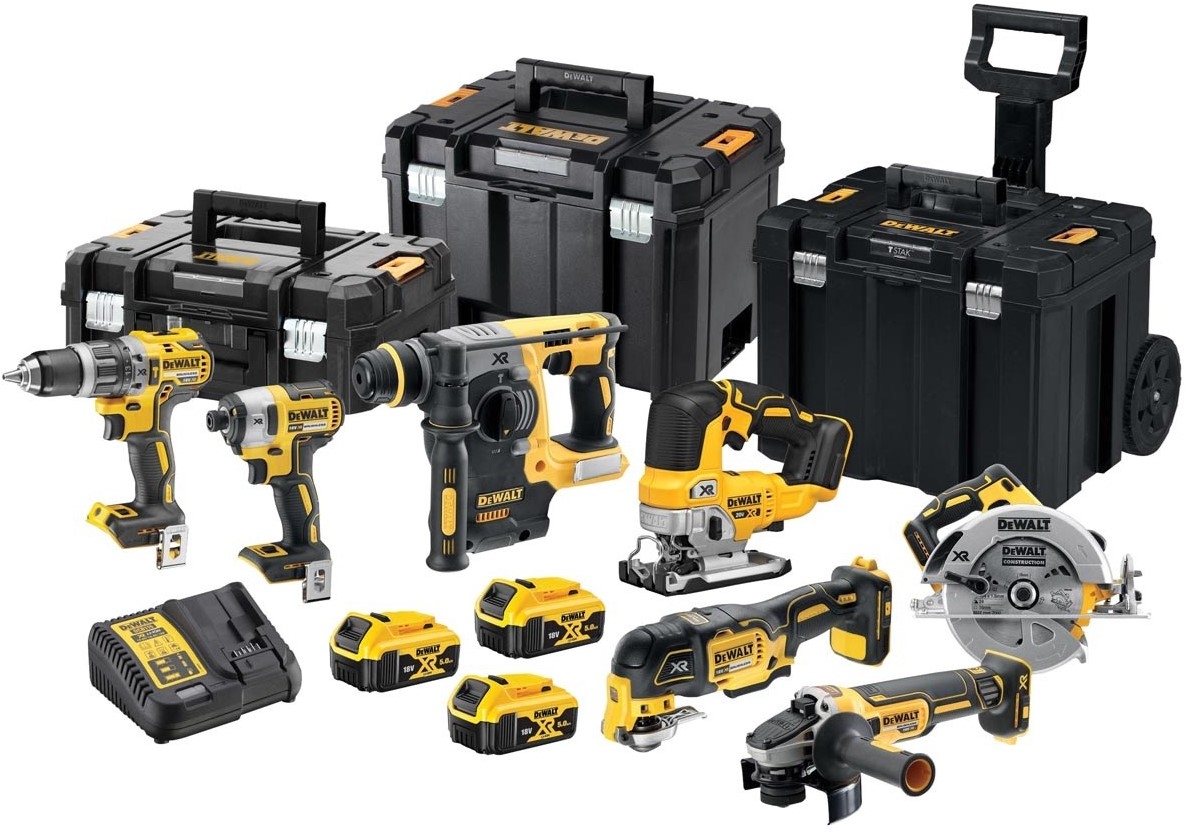 DeWALT DCK755P3T-QW 7-teiliges Combopack XR 18 Volt 5.0 Ah Li-Ion inkl. 3 Akkus