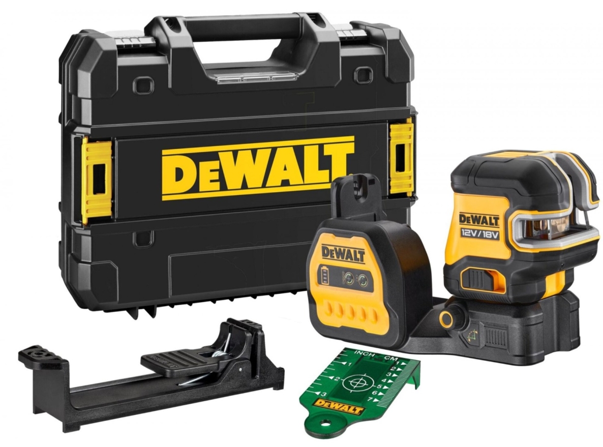 DEWALT DCE825NG18-XJ Selbstnivellierender 5 Punkt Kreuzlinienlaser grün 12/18V ohne Akkus und Ladegerät