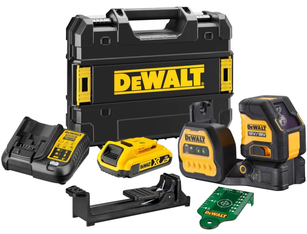DEWALT DCE088D1G18-QW Kreuzlinienlaser Grün12/18V 2.0Ah XR Li-Ion