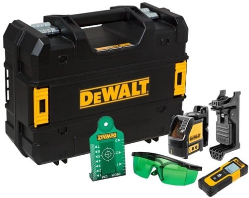 DEWALT DW0887100-1 Kreuzlinienlaser grün mit Entfernungsmesser 30 m