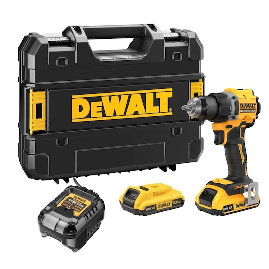 DeWalt DCD794D2T-QW 18V XR Brushless Compact Schraubendreher/Bohrmaschine 2x 2.0Ah Akku und Ladegerät im TSTAK Koffer