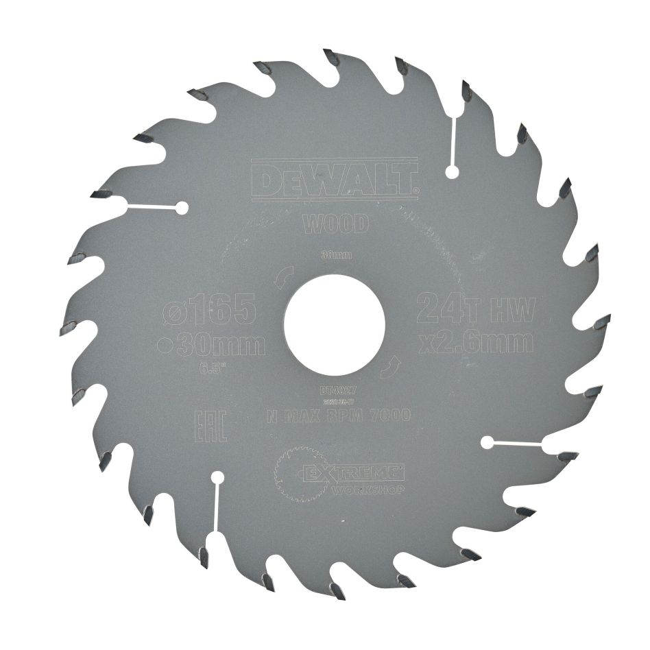 DeWALT Zubehör DT4027-QZ Kreissägeblatt 165mm x 24t x 30mm ATB S40 CSB