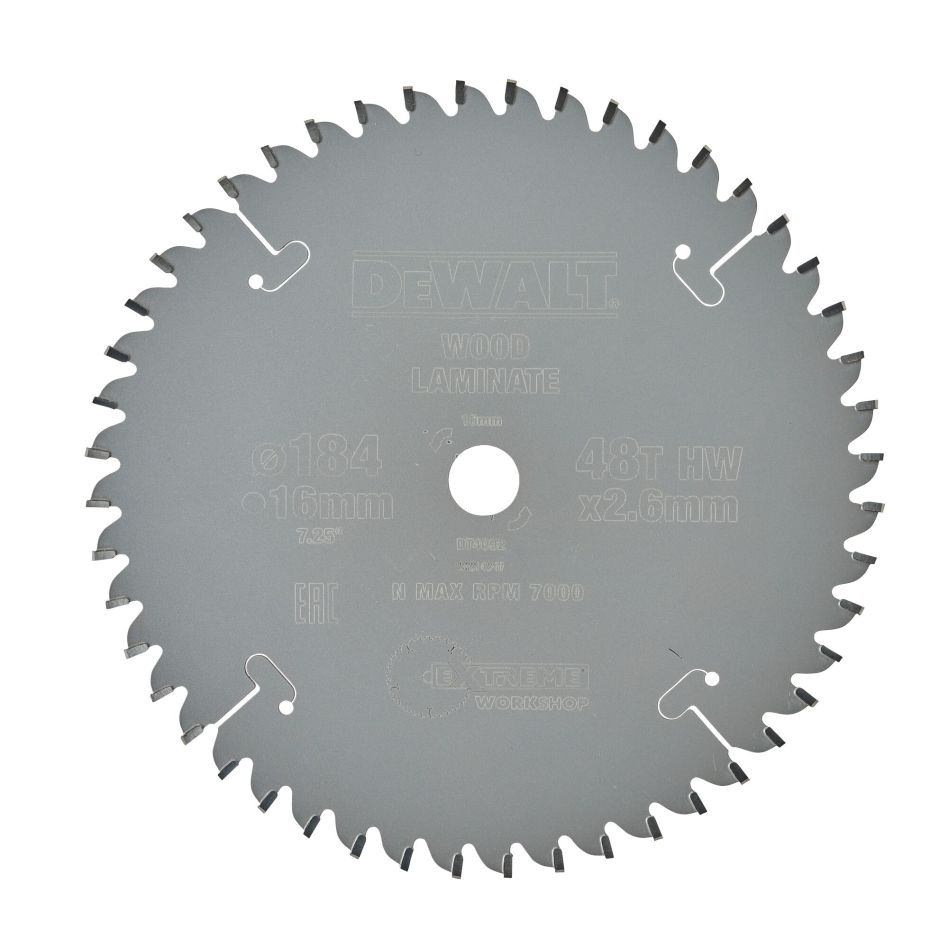 DeWALT Zubehör DT4092-QZ Kreissägeblatt 184 x 16 mm 48T TCG -5°