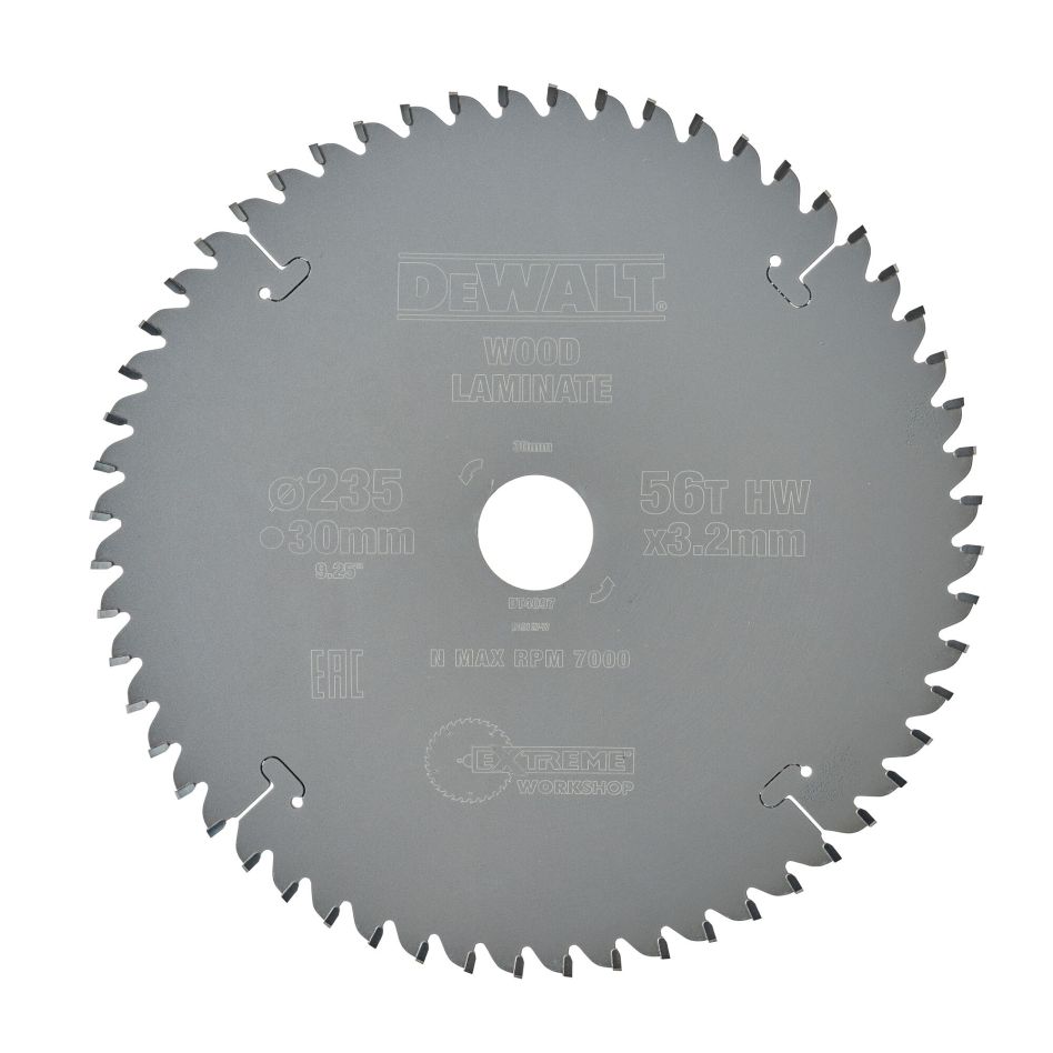 DeWALT Zubehör DT4097-QZ Kreissägeblatt 235 x 30 mm 56T TCG -5°