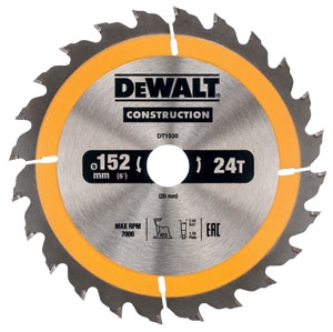 DeWALT Zubehör DT1930-QZ Kreissägeblatt 152 x 20 mm 24T ATB 10°