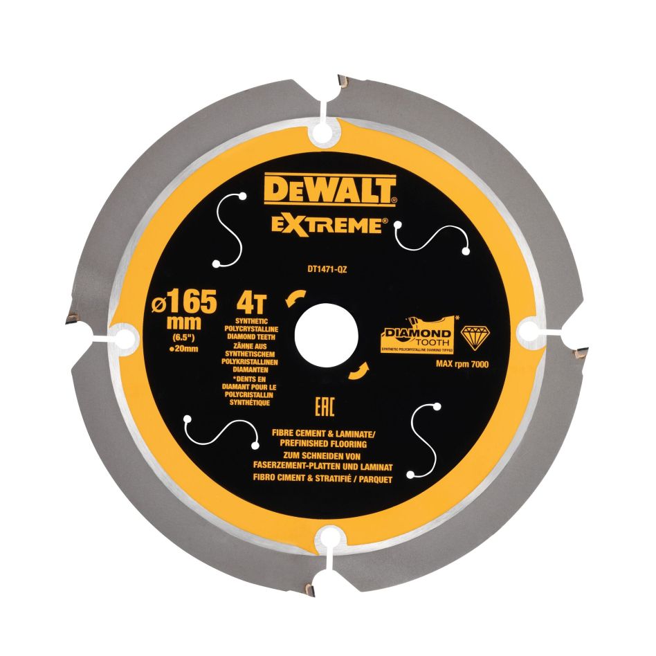 DeWALT Zubehör DT1471-QZ CZB PCD Kreissägeblatt Laminat/Faserzement 165x20x4t