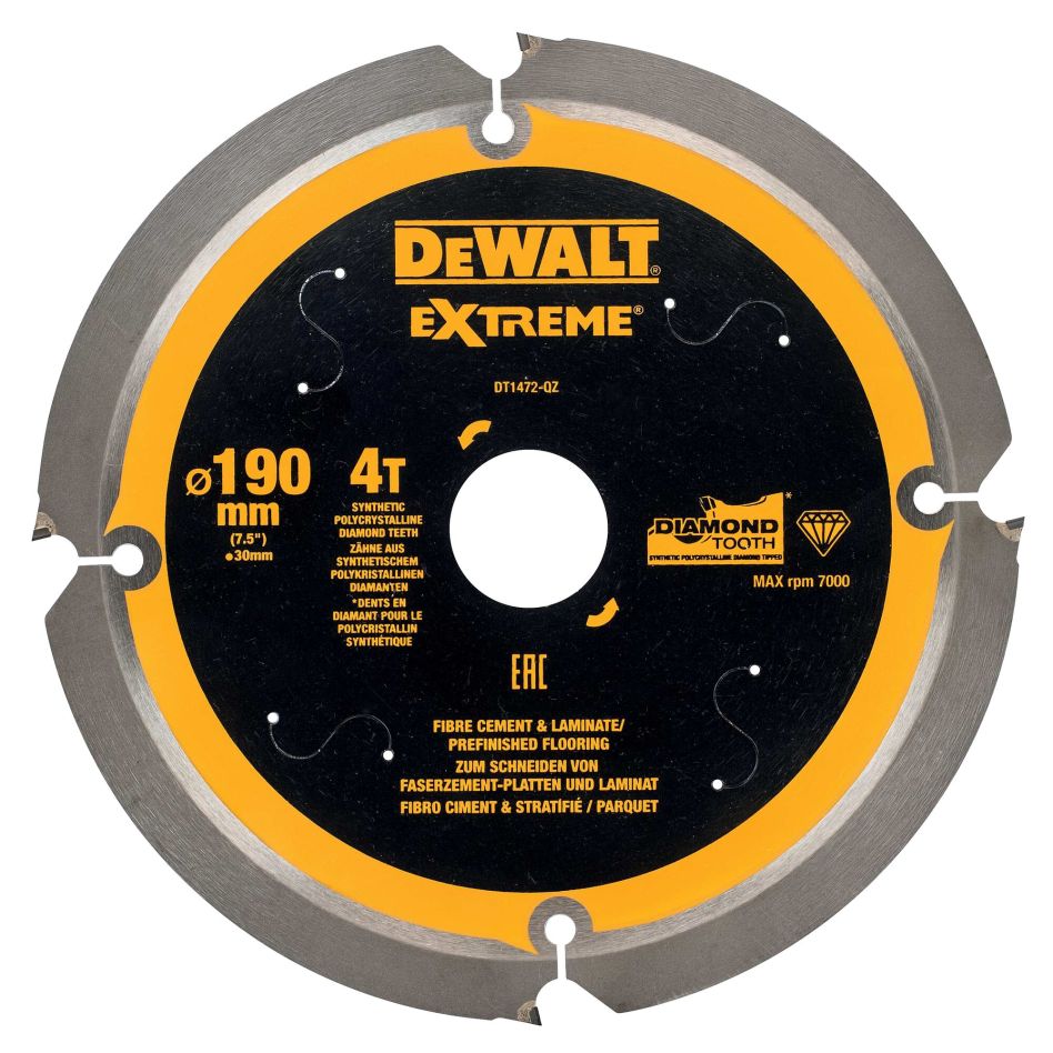 DeWALT Zubehör DT1472-QZ CZB PCD Kreissägeblatt Laminat/Faserzement 190x30x4t