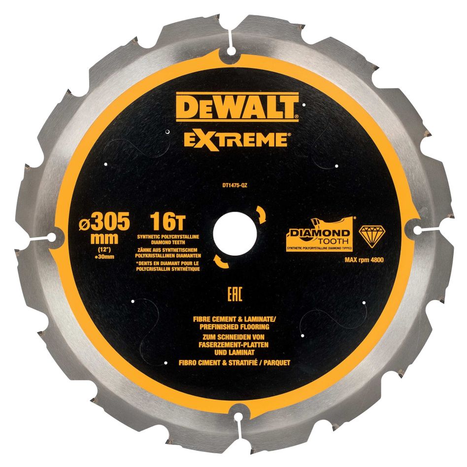 DeWALT Zubehör DT1475-QZ CZB PCD Kreissägeblatt Laminat/Faserzement 305x30x16t