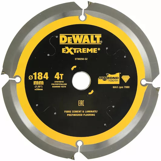 DeWALT Zubehör DT90256-QZ CZB PCD Kreissägeblatt Laminat/Faserzement 184x20/16x4t