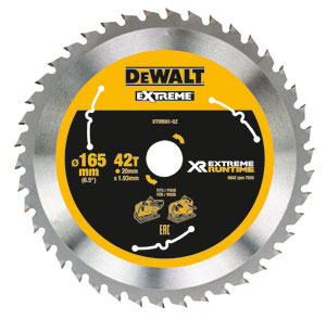 DeWALT Zubehör DT99561-QZ Kreissägeblatt XR,165mmx20mm,42T,CSB