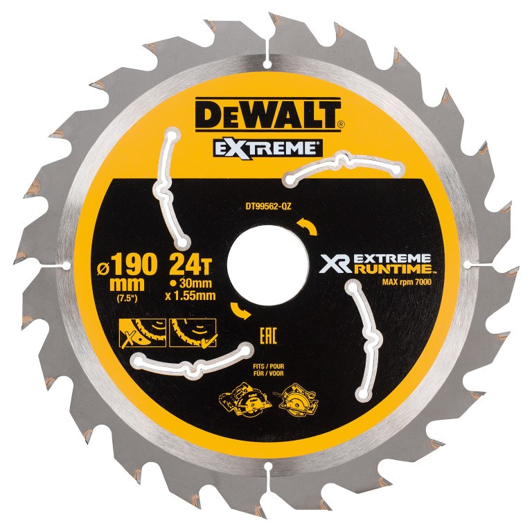 DeWalt Zubehör DT99562-QZ Kreissägeblatt XR,190x30mm,24T,CSB