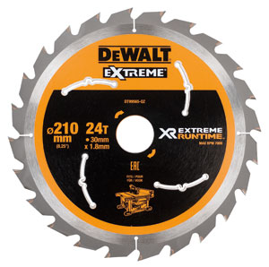 DeWALT Zubehör DT99565-QZ Kreissägeblatt XR,210x30mm,24T,CSB