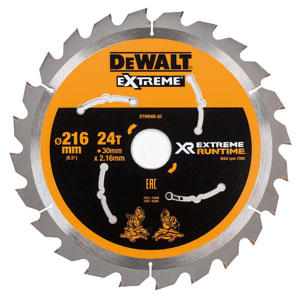 DeWALT Zubehör DT99568-QZ Kreissägeblatt XR,216mmx30mm,24T,CSB