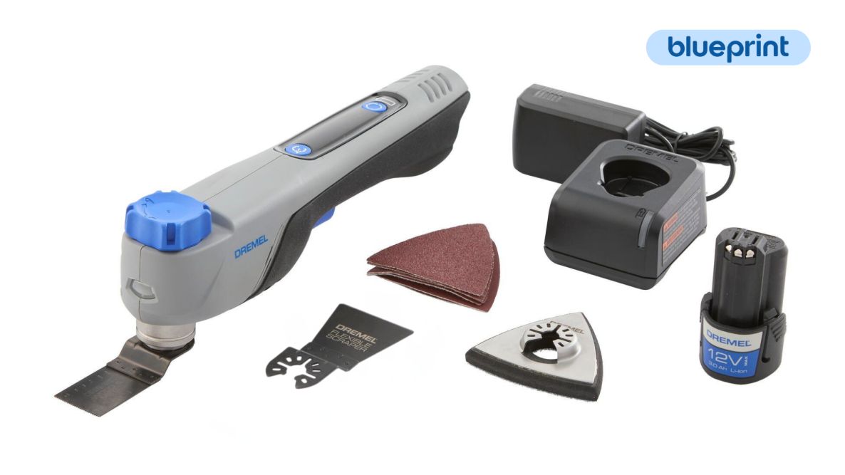 Dremel F013CM12JA BluePrint CM12 12V Oszillierendes Multitool Set 1x 12V 2.0Ah Akku und Schnellladeger&auml;t