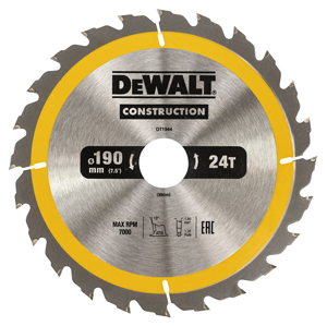 DeWALT Zubehör DT1944-QZ Kreissägeblatt Handkreissäge 190/30 mm 24WZ