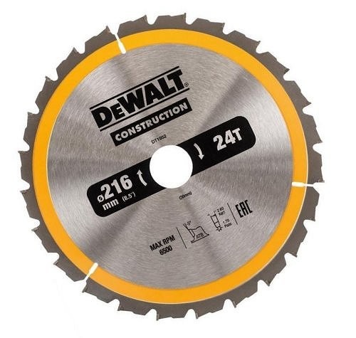 DeWALT Zubehör DT1952-QZ Kreissägeblatt stationär 216/30 mm 24WZ