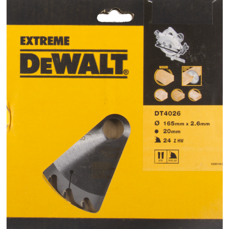 DeWALT Zubehör DT4026-QZ HM-Kreissägeblatt 165 x 20 24T