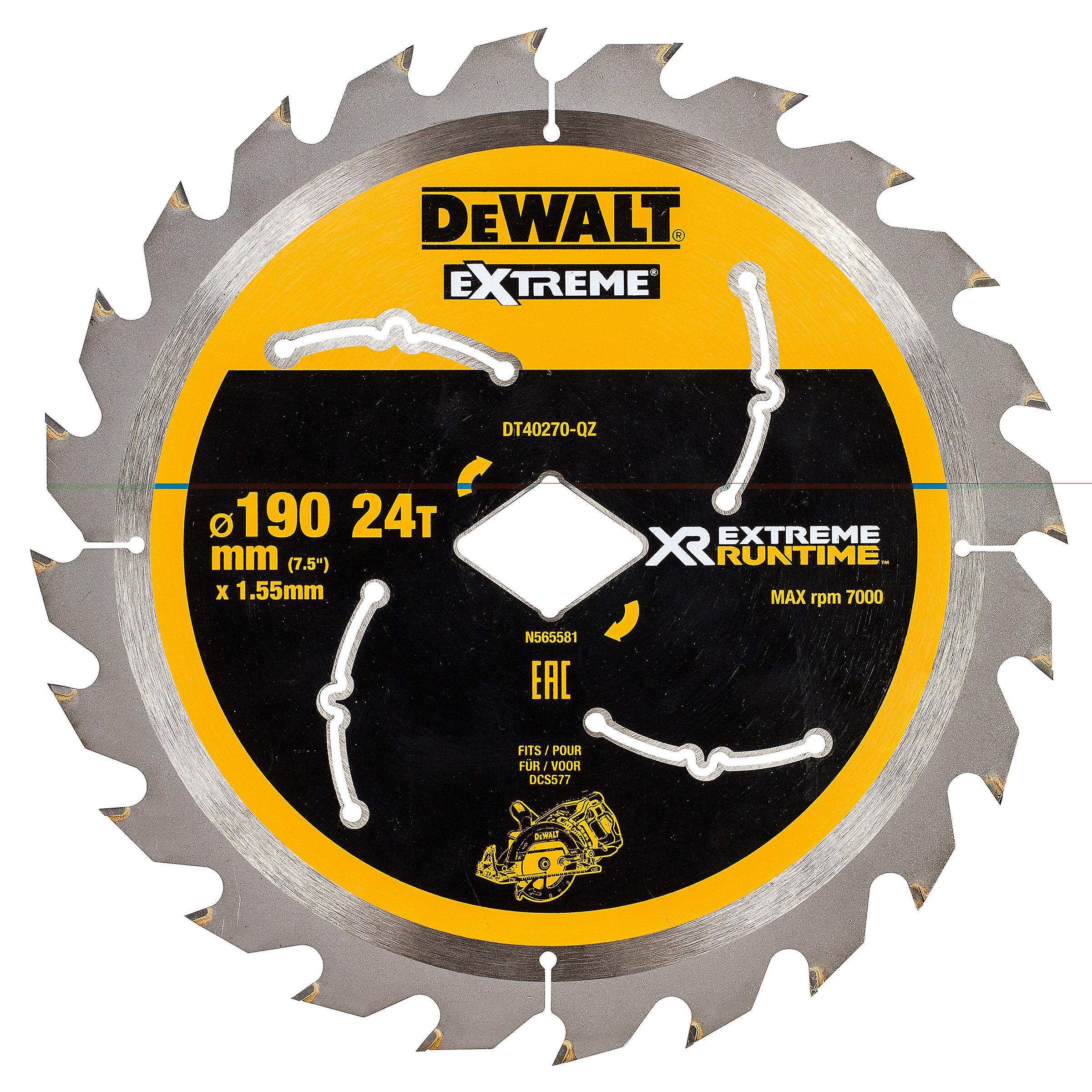 DeWALT Zubehör DT40270-QZ Sägeblatt 190 mm 24Z Bohrung Diamantform für DCS577