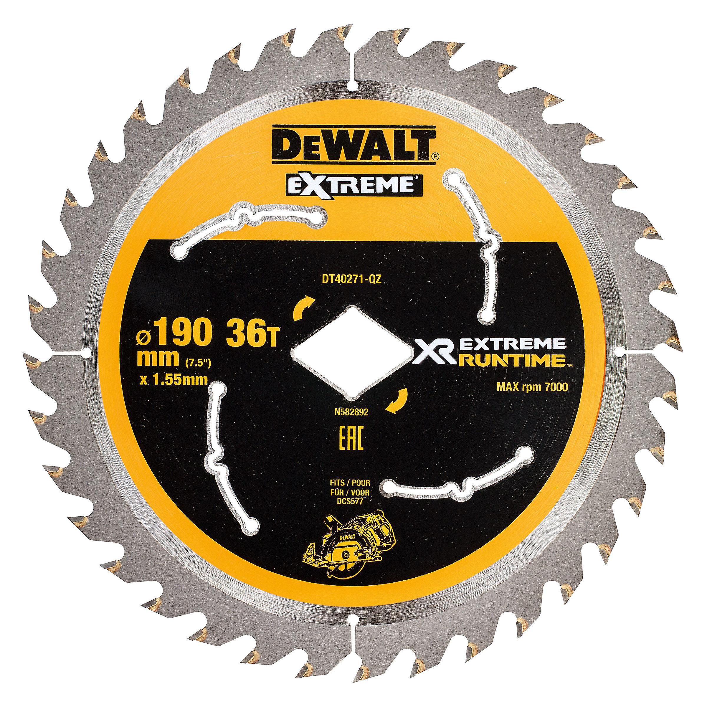 DeWALT Zubehör DT40271-QZ Sägeblatt 190 mm 36Z Bohrung Diamantform für DCS577