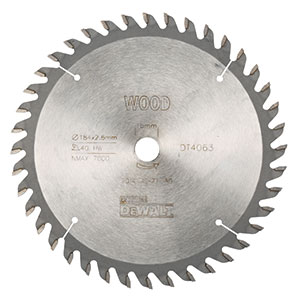 DeWALT Zubehör DT4063-QZ Kreissägeblatt 184 x 16 mm 40T ATB 10°