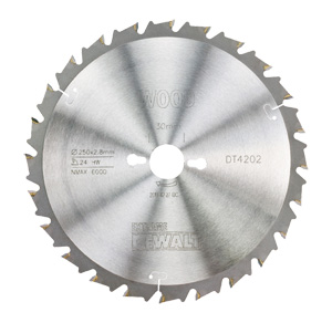 DeWALT Zubehör DT4202-QZ Kreissägeblatt 250 x 30 x 24T FT/DL 10°